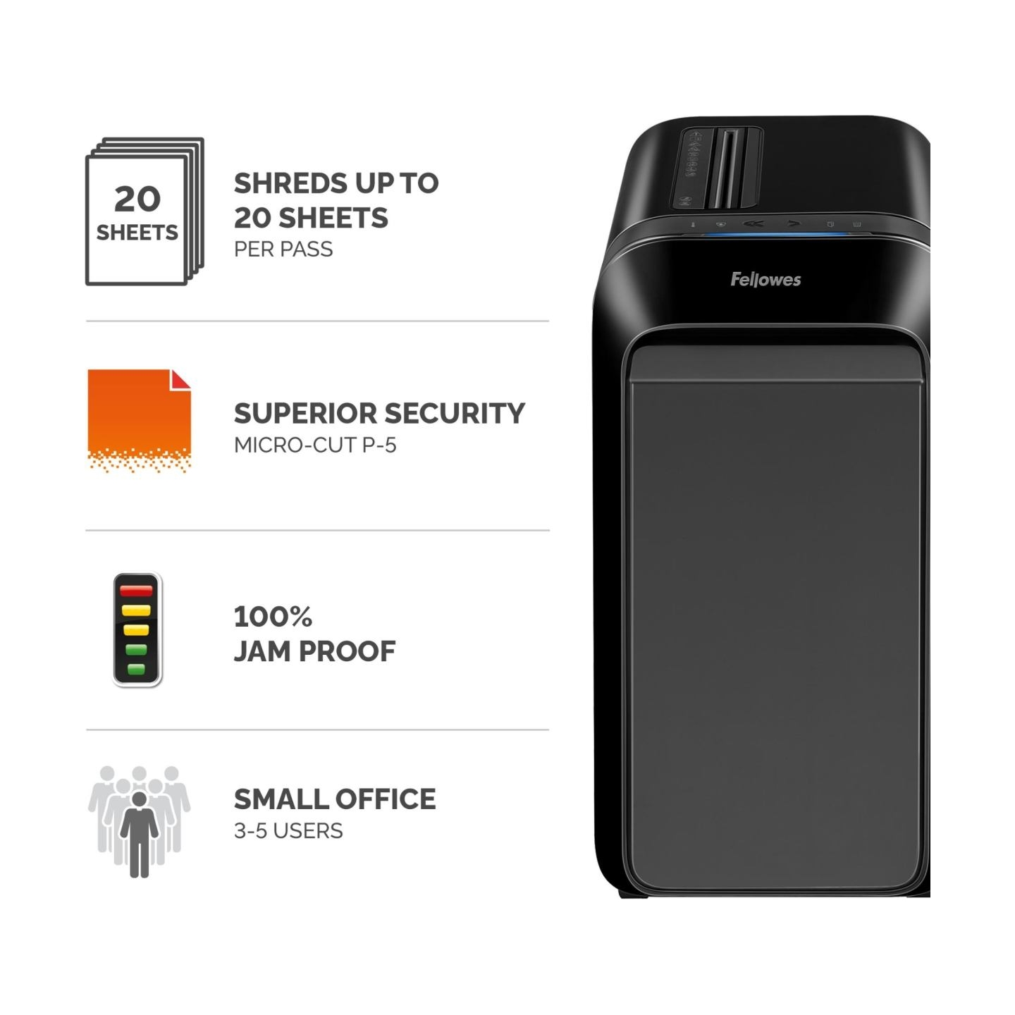 Fellowes SHREDDER POWERSHRED LX221/BLACK 5050401 FELLOWES