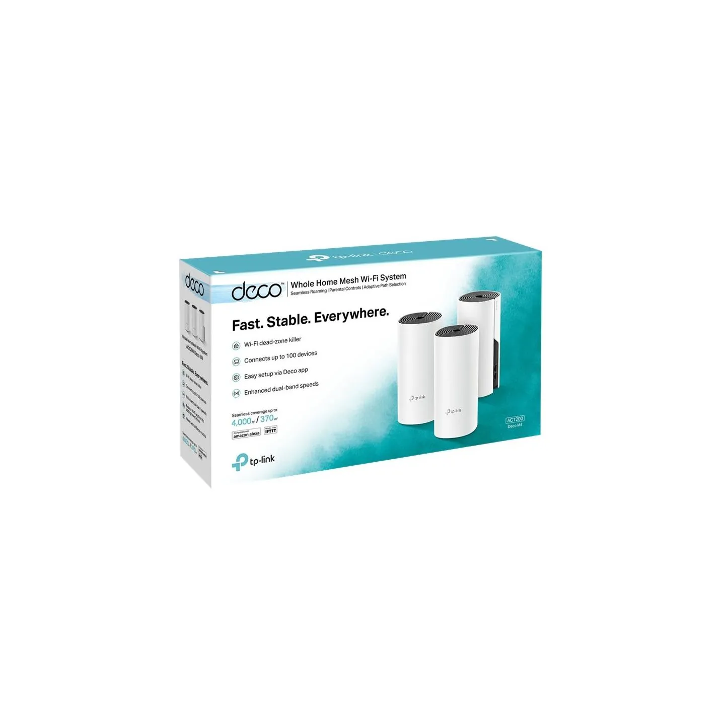 Tp-Link | Whole Home Mesh WiFi System | Deco M4 (3-Pack) | 802.11ac | 300+867 Mbit/s | 10/100/1000 Mbit/s | Ethernet LAN (RJ-45)