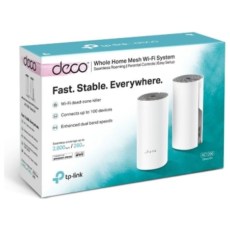 Tp-Link | C1200 Whole Home Mesh Wi-Fi System | Deco E4 (2-pack) | 802.11ac | 867+300 Mbit/s | 10/100 Mbit/s | Ethernet LAN (RJ-4