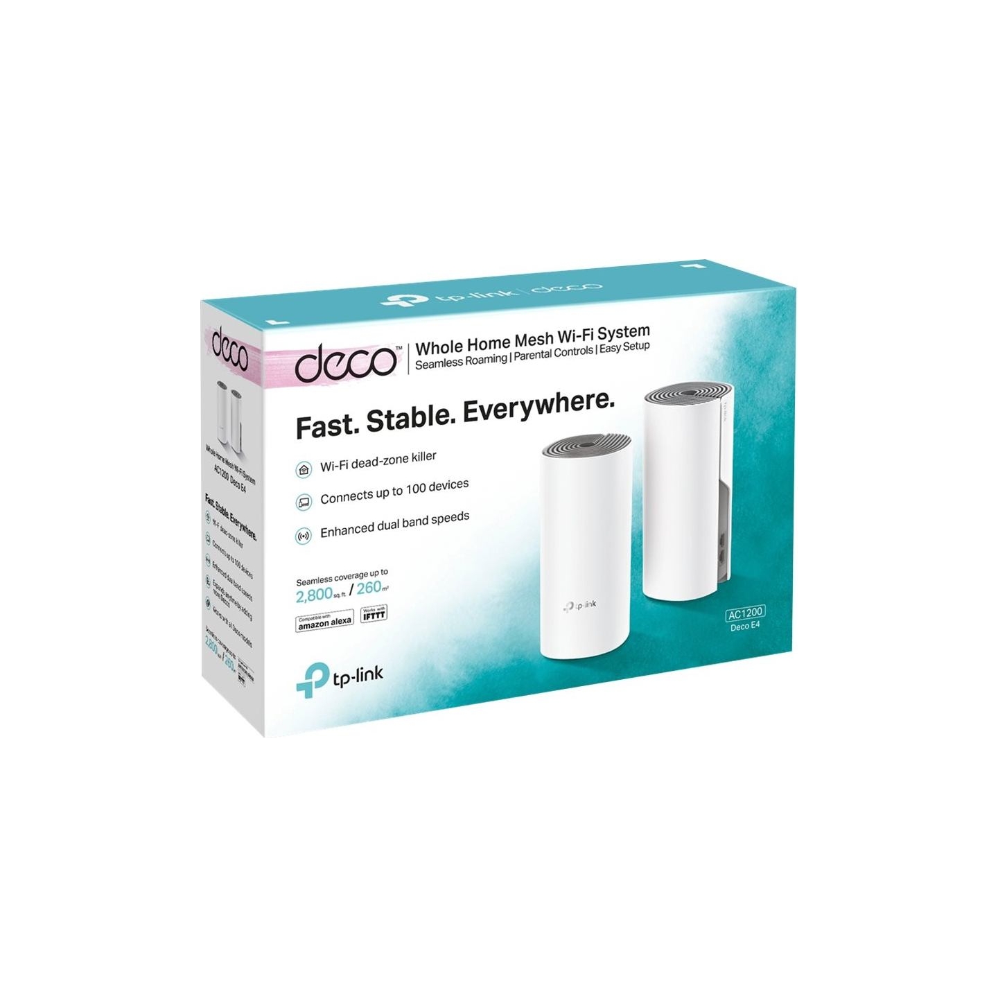 Tp-Link | C1200 Whole Home Mesh Wi-Fi System | Deco E4 (2-pack) | 802.11ac | 867+300 Mbit/s | 10/100 Mbit/s | Ethernet LAN (RJ-4