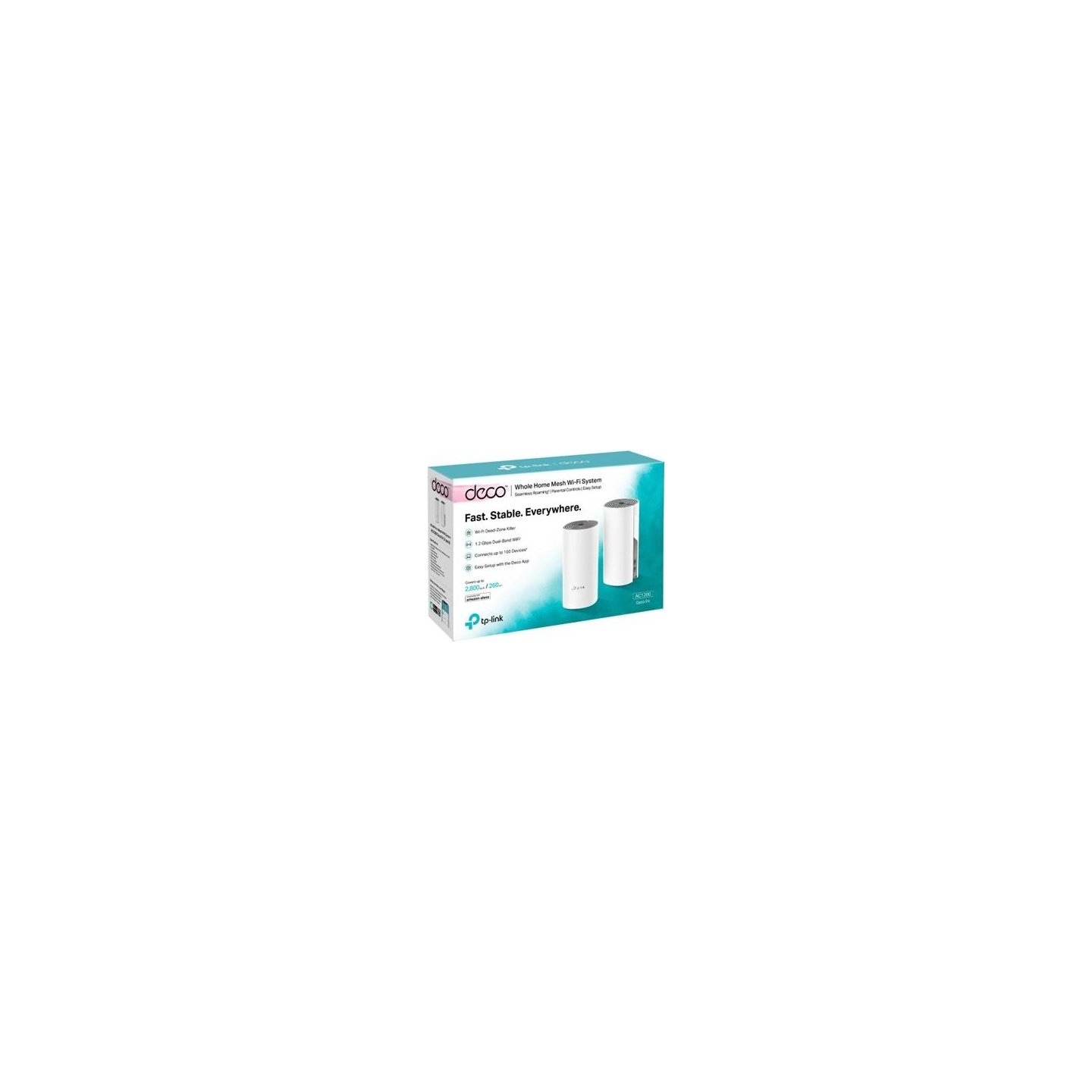 Tp-Link | C1200 Whole Home Mesh Wi-Fi System | Deco E4 (2-pack) | 802.11ac | 867+300 Mbit/s | 10/100 Mbit/s | Ethernet LAN (RJ-4