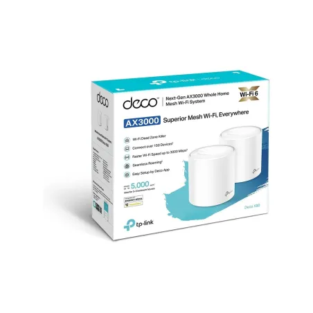 Tp-Link | AX3000 Whole Home Mesh Wi-Fi 6 System | Deco X60 (2-pack) | 802.11ax | 2402+574 Mbit/s | 10/100/1000 Mbit/s | Ethernet