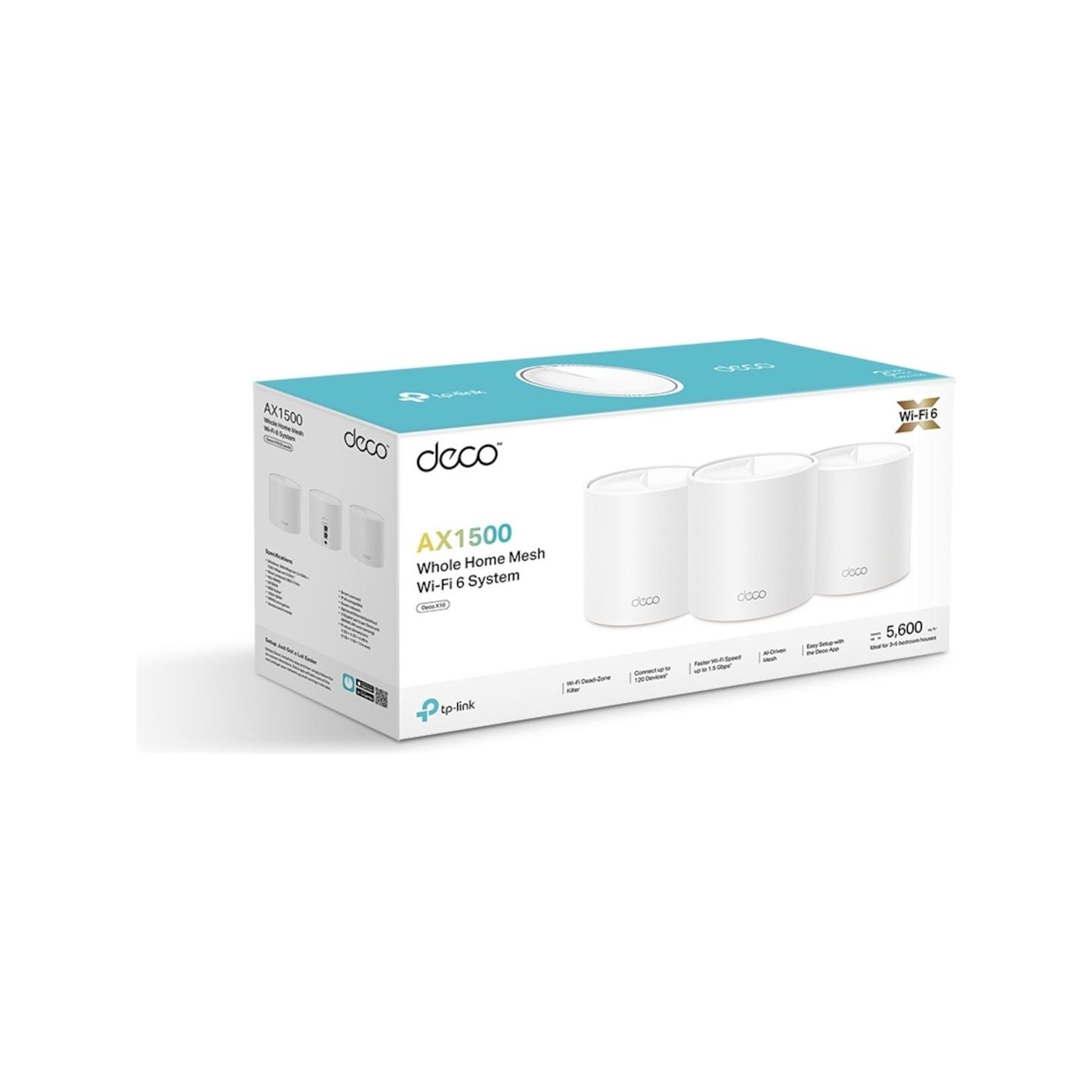 Tp-Link | AX1500 Whole Home Mesh Wi-Fi 6 System | Deco X10 (3-pack) | 802.11ax | 10/100/1000 Mbit/s | Ethernet LAN (RJ-45) ports