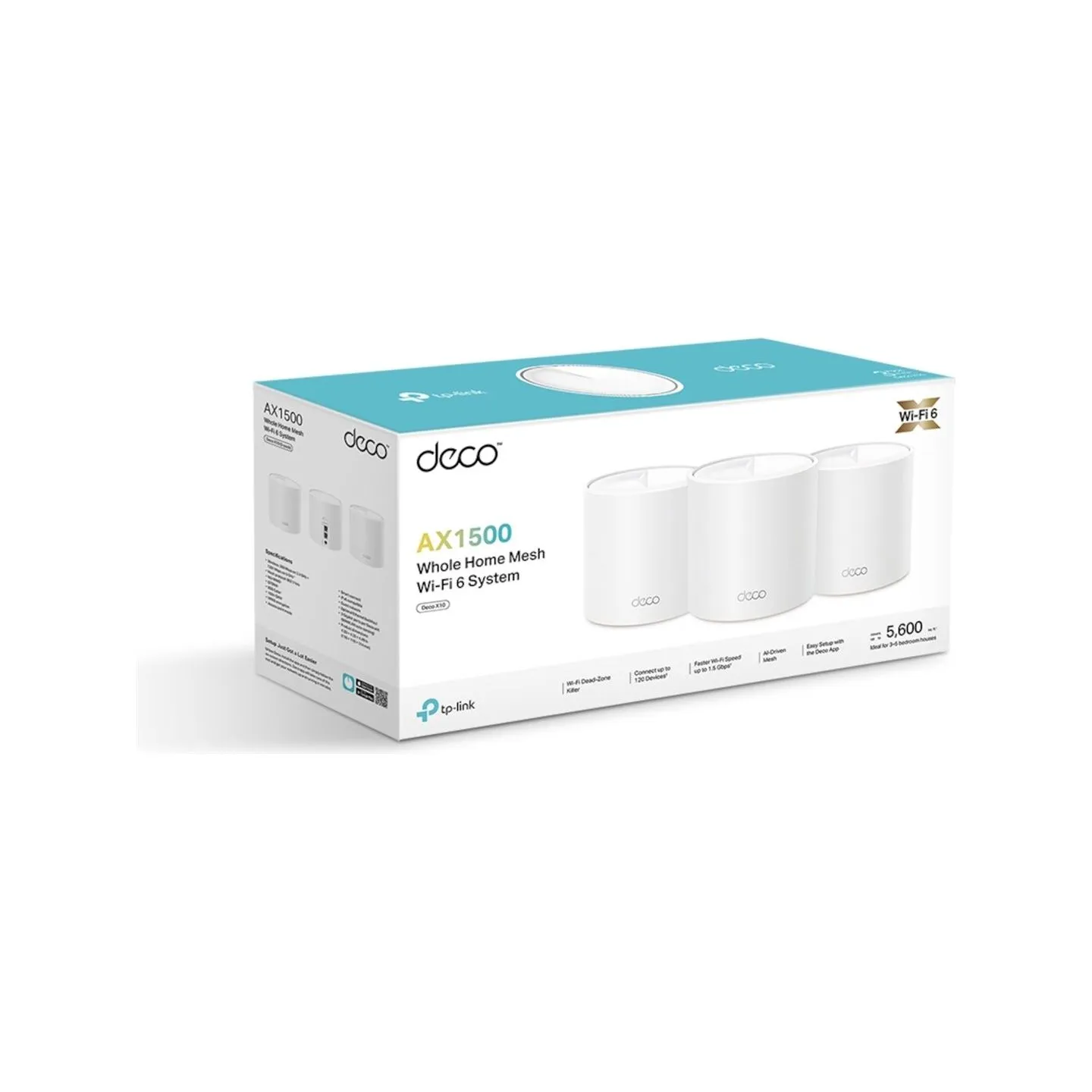 Tp-Link | AX1500 Whole Home Mesh Wi-Fi 6 System | Deco X10 (3-pack) | 802.11ax | 10/100/1000 Mbit/s | Ethernet LAN (RJ-45) ports