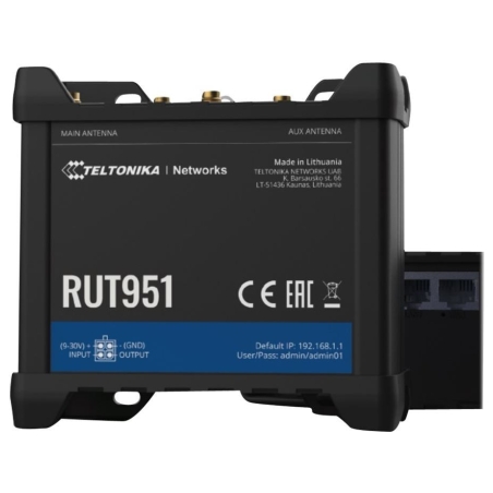 Teltonika | Industrial Cellular router | RUT951 | 802.11n | 10/100 Mbit/s | Ethernet LAN (RJ-45) ports 3 | Mesh Support No | MU-