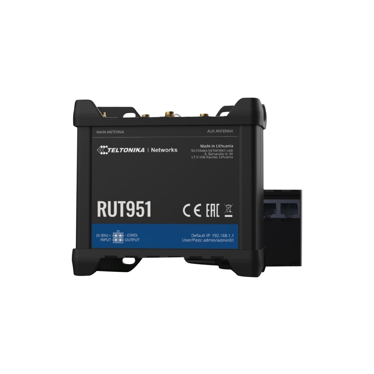 Teltonika | Industrial Cellular router | RUT951 | 802.11n | 10/100 Mbit/s | Ethernet LAN (RJ-45) ports 3 | Mesh Support No | MU-