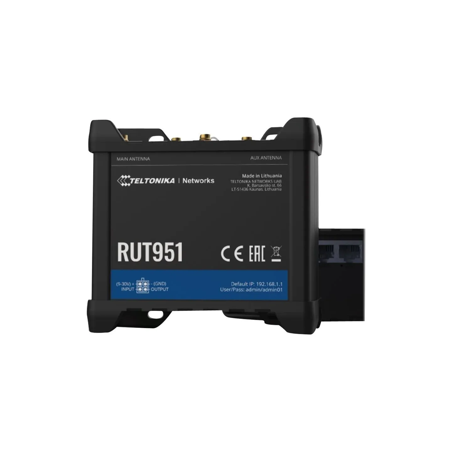 Teltonika | Industrial Cellular router | RUT951 | 802.11n | 10/100 Mbit/s | Ethernet LAN (RJ-45) ports 3 | Mesh Support No | MU-