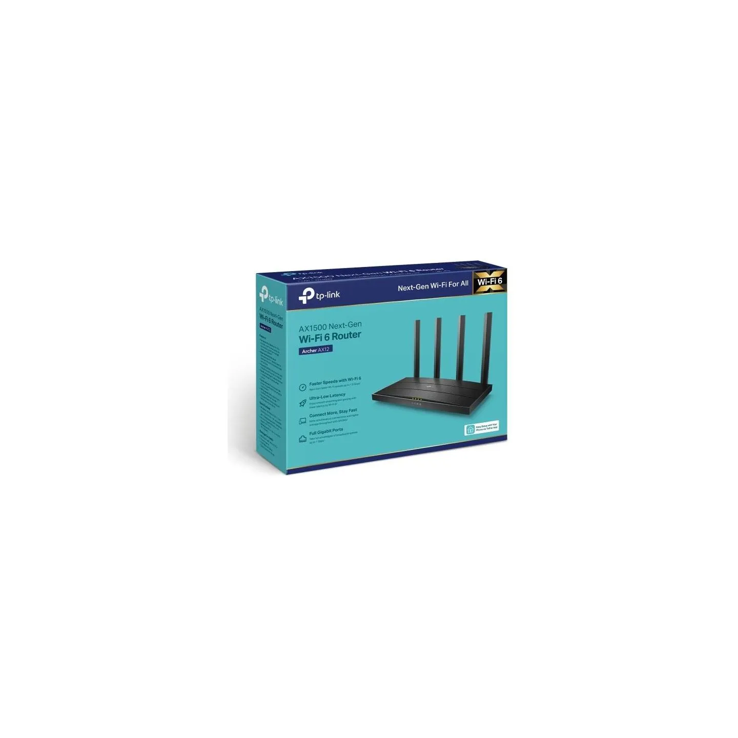 Tp-Link Wireless Router|TP-LINK|Wireless Router|1500 Mbps|Wi-Fi 6|1 WAN|3x10/100/1000M|Number of antennas 4|ARCHERAX12