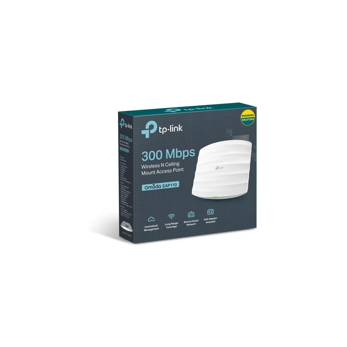 Tp-Link Access Point|TP-LINK|Omada|300 Mbps|IEEE 802.11b|IEEE 802.11g|IEEE 802.11n|1xRJ45|Number of antennas 2|EAP110