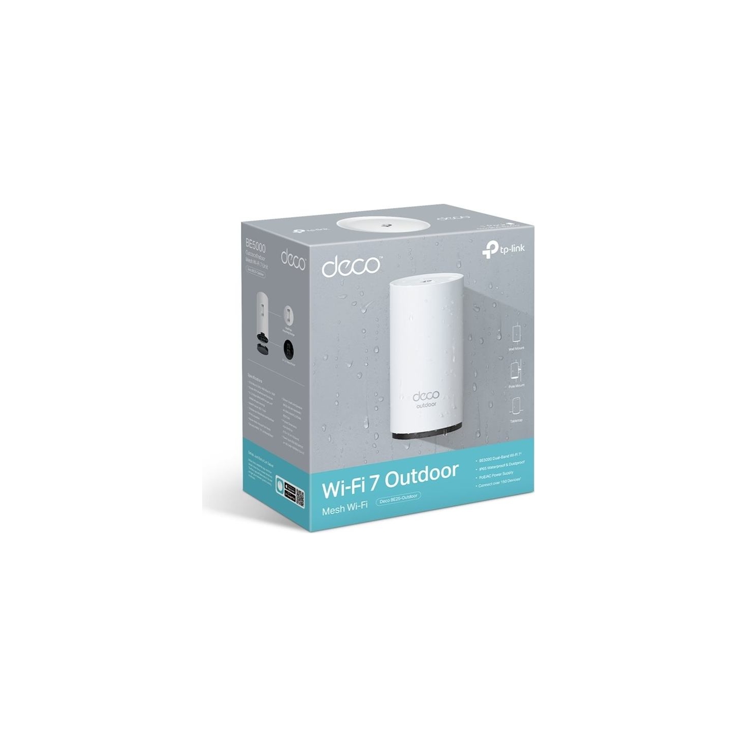 Tp-Link BE3600 Outdoor/Indoor Mesh WiFi 7 Router | Deco BE25-Outdoor (1-pack) | 802.11ax | 2.4 GHz / 5 GHz | MU-MiMO No | PoE in