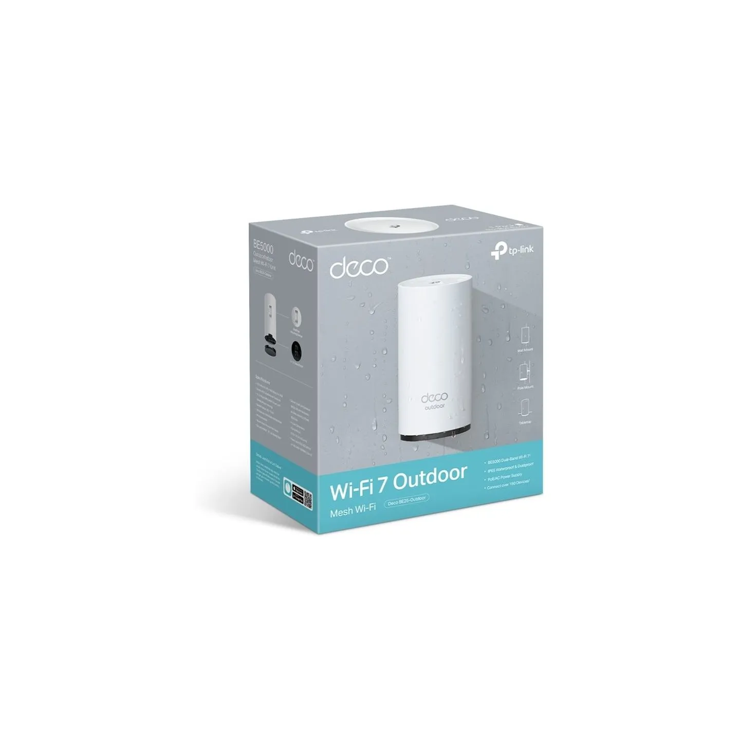 Tp-Link BE3600 Outdoor/Indoor Mesh WiFi 7 Router | Deco BE25-Outdoor (1-pack) | 802.11ax | 2.4 GHz / 5 GHz | MU-MiMO No | PoE in