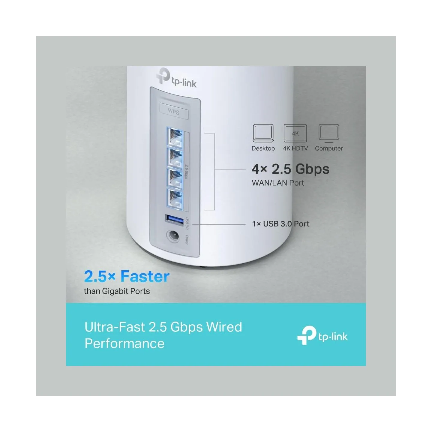 Tp-Link Wireless Router|TP-LINK|Wireless Access Point / Router|2-pack|9300 Mbps|Mesh|Wi-Fi 7|USB 3.0|4x2.5GbE|LAN \ WAN ports 4|