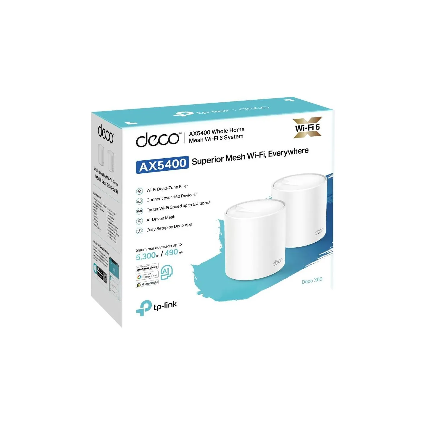 Tp-Link Wireless Router|TP-LINK|Wireless Router|2-pack|5400 Mbps|Mesh|IEEE 802.11a|IEEE 802.11n|IEEE 802.11ac|IEEE 802.11ax|2x10
