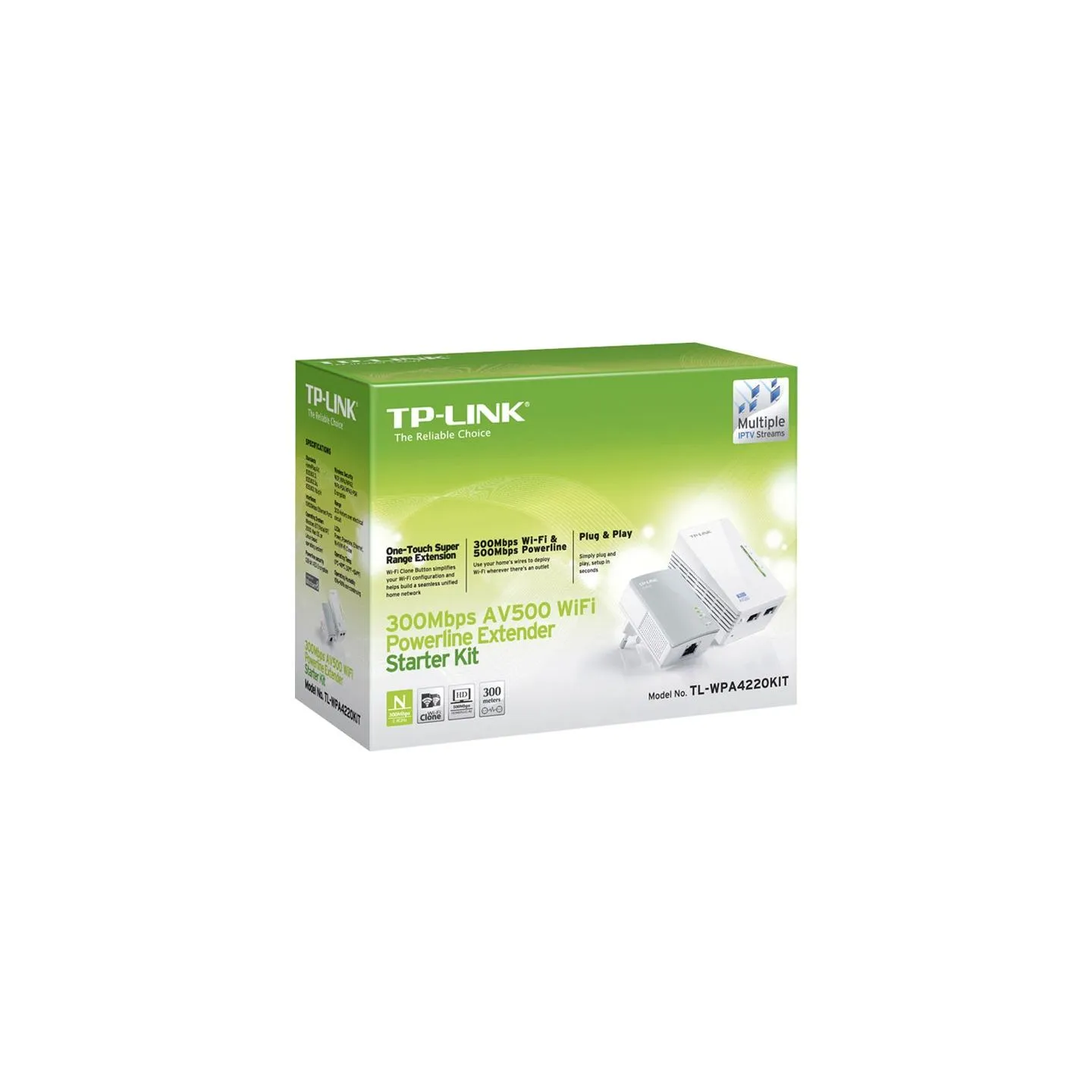 Tp-Link | Powerline Adapters Kit | TL-WPA4220 KIT | 10/100 Mbit/s | Ethernet LAN (RJ-45) ports 2 | 802.11n | 2.4GHz | Wi-Fi data
