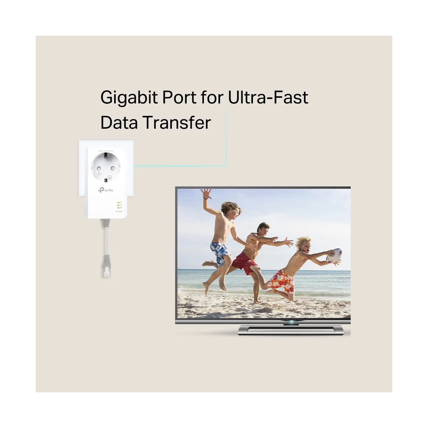 Tp-Link | AV1000 Gigabit Passthrough Powerline Adapter | TL-PA7017P | 1000 Mbit/s | Ethernet LAN (RJ-45) ports 1 | No Wi-Fi | Ex