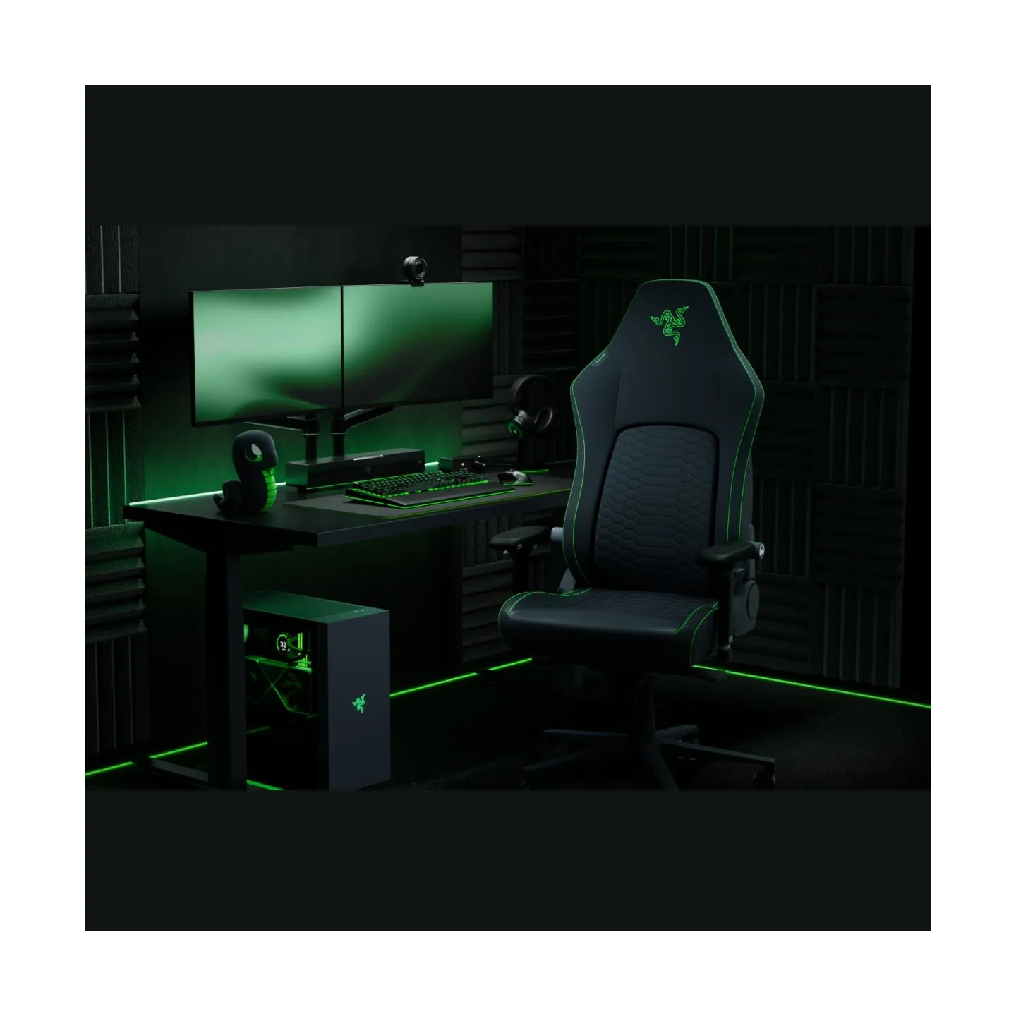 Razer Iskur V2 NewGen | Ergonomic Gaming Chair with Breathable Comfort | Black/Green
