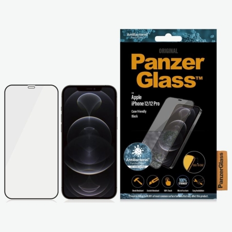 Panzerglass | Apple | For iPhone 12/12 Pro | Glass | Black | 100% touch; The coating is non-toxic | Case Friendly