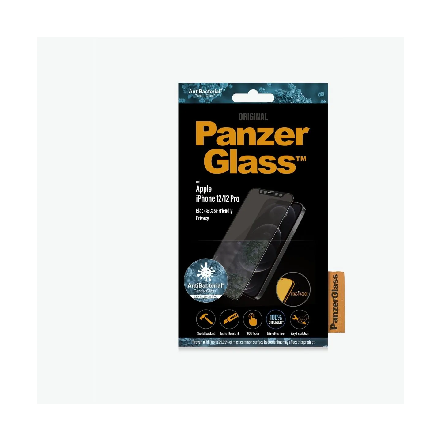 Panzerglass | Apple | For iPhone 12/12 Pro | Glass | Black | 100% touch; The coating is non-toxic | Case Friendly