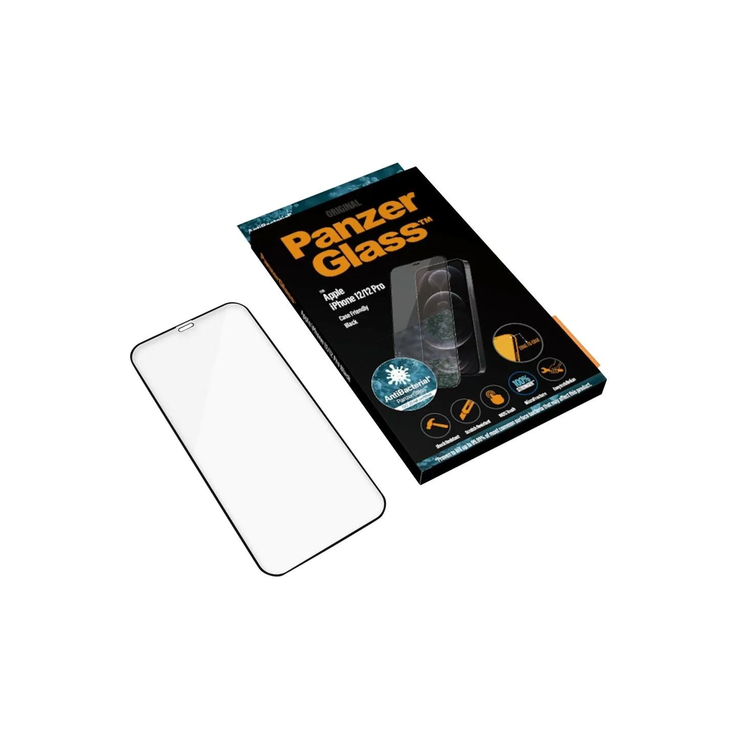 Panzerglass | Apple | For iPhone 12/12 Pro | Glass | Black | 100% touch; The coating is non-toxic | Case Friendly
