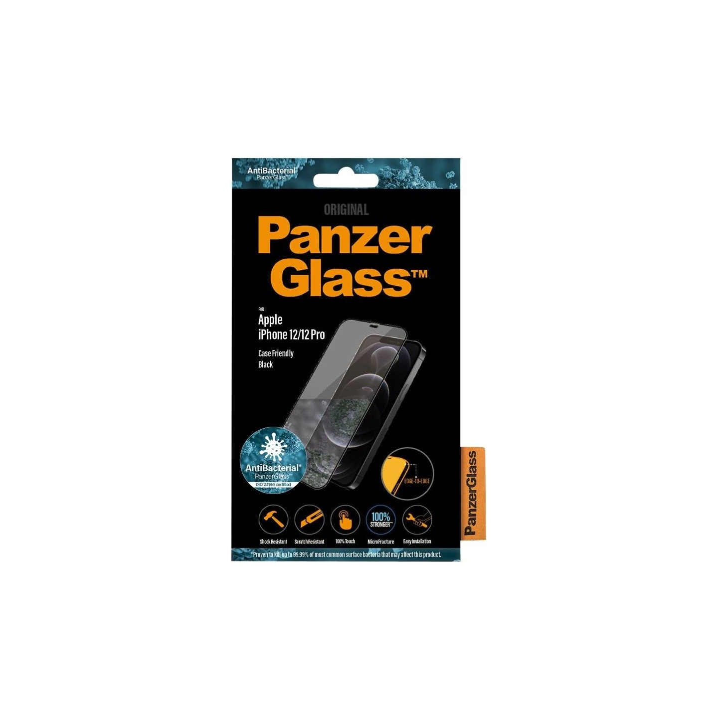 Panzerglass | Apple | For iPhone 12/12 Pro | Glass | Black | 100% touch; The coating is non-toxic | Case Friendly