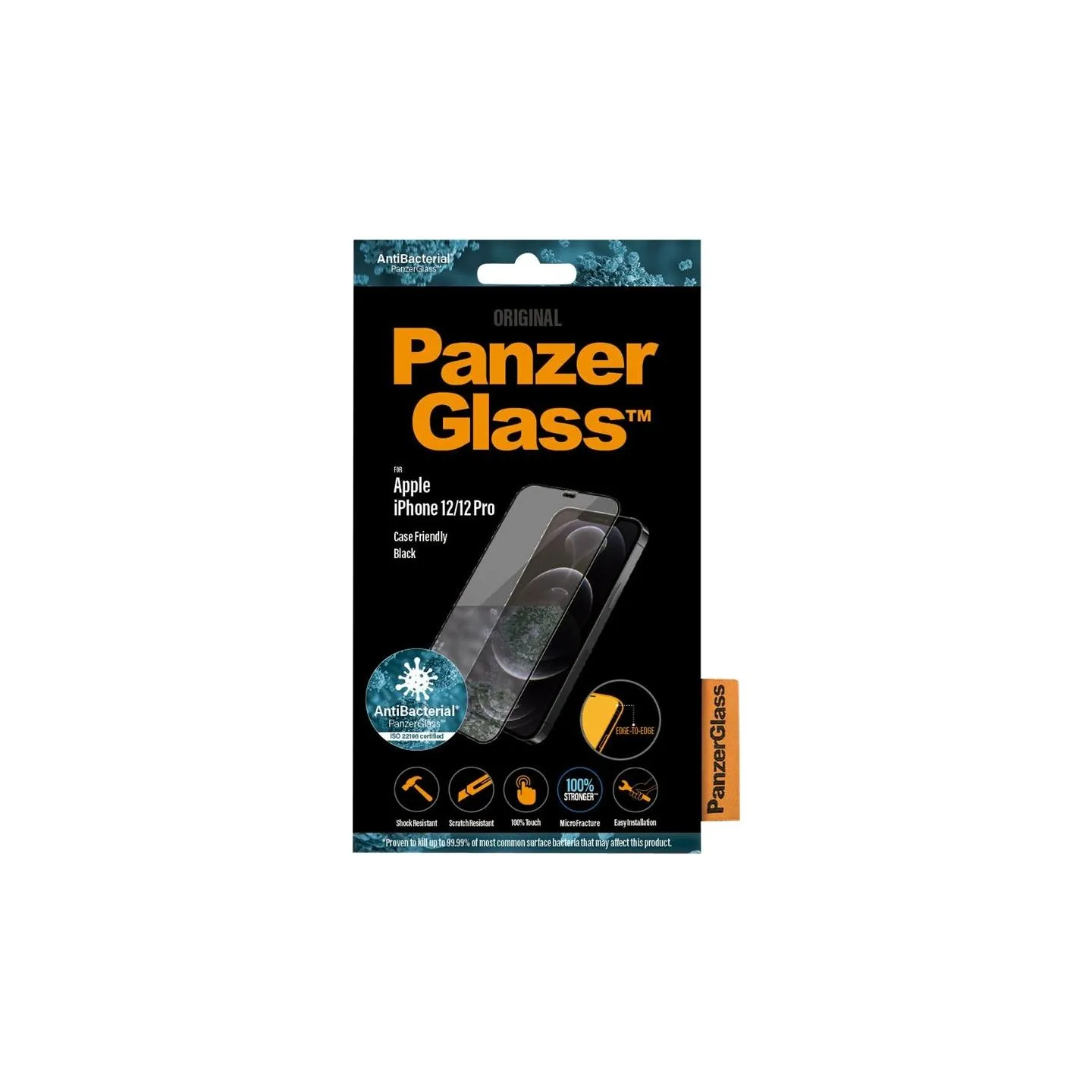 Panzerglass | Apple | For iPhone 12/12 Pro | Glass | Black | 100% touch; The coating is non-toxic | Case Friendly
