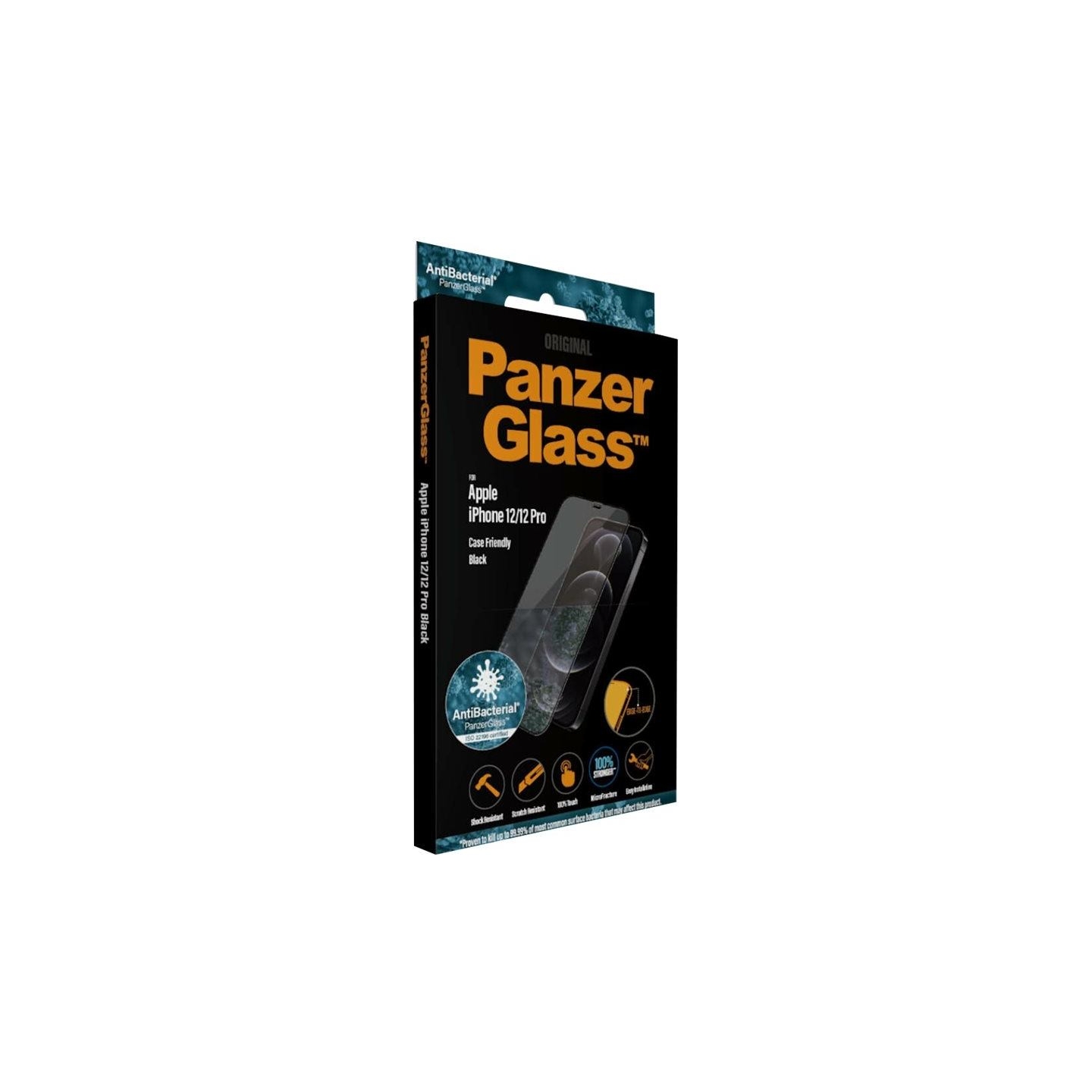 Panzerglass | Apple | For iPhone 12/12 Pro | Glass | Black | 100% touch; The coating is non-toxic | Case Friendly