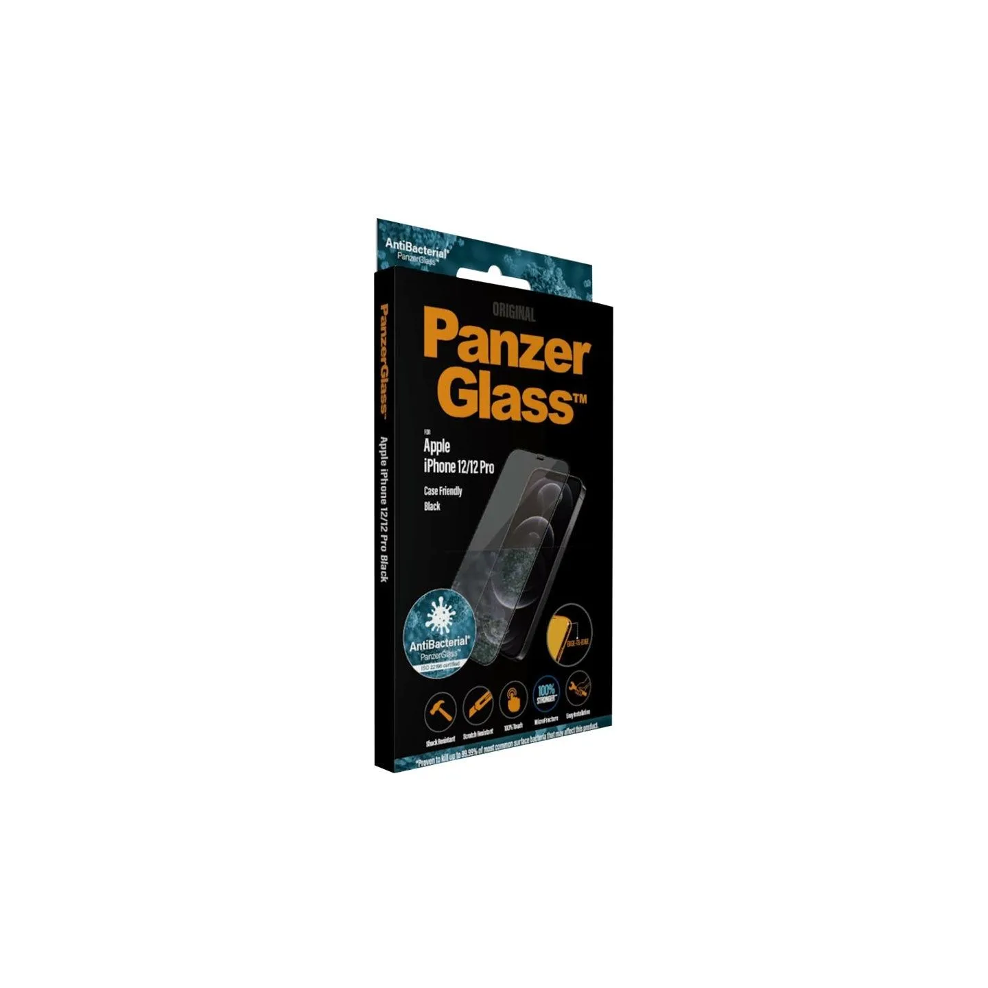 Panzerglass | Apple | For iPhone 12/12 Pro | Glass | Black | 100% touch; The coating is non-toxic | Case Friendly