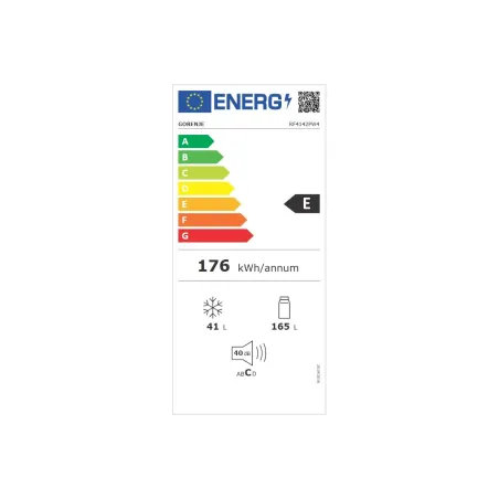 Gorenje Refrigerator | RF4142PW4 | Energy efficiency class E | Free standing | Combi | Height 143.6 cm | Fridge net capacity 165