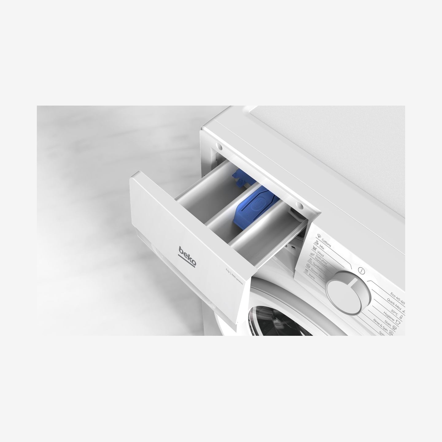 Beko Washing machine B1WFK2604WEE, 6 kg, Energy class D, 1000 rpm, Depth 45 cm / B1WFK2604WEE