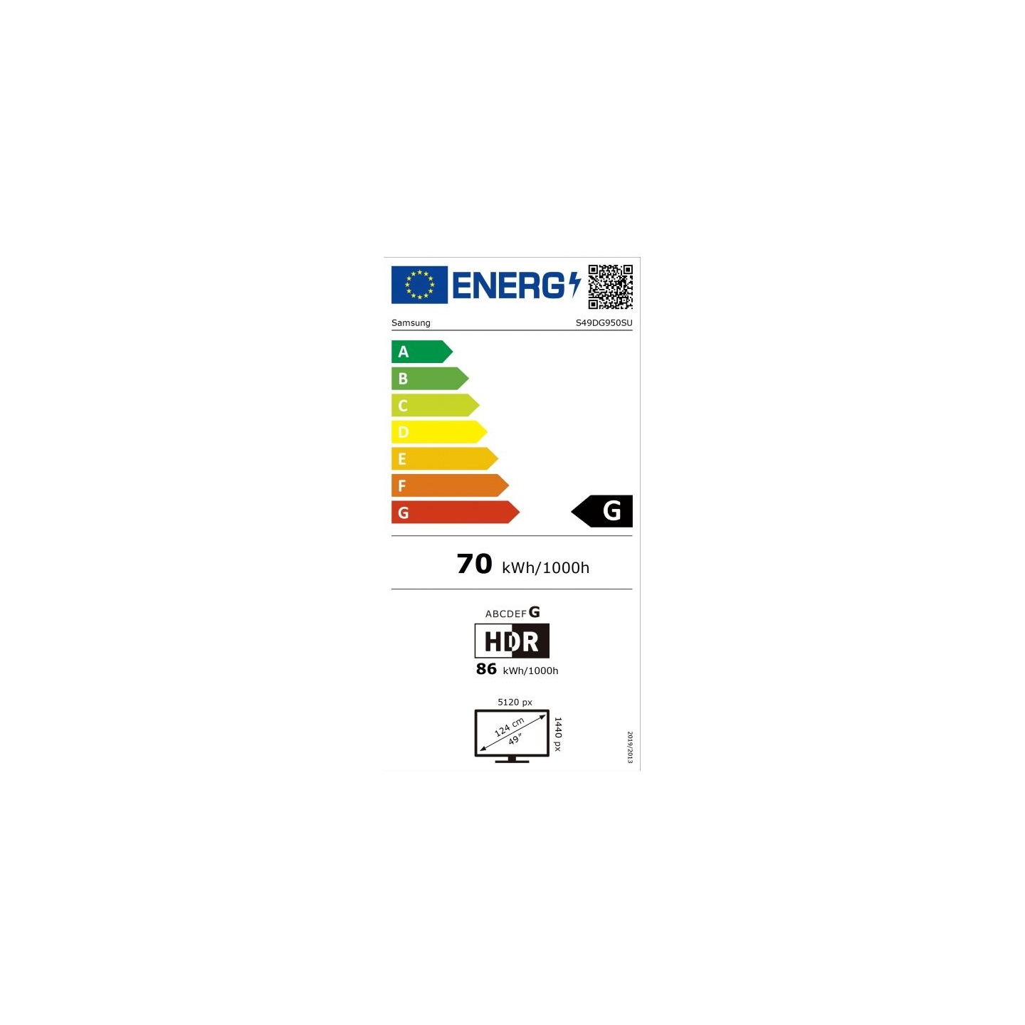 Samsung | LS49DG950SUXEN Odyssey G9 G95SD | 49 " | OLED | DQHD | 32:9 | 240 Hz | 5120 x 1440 pixels | 250 cd/m² | HDMI ports qua
