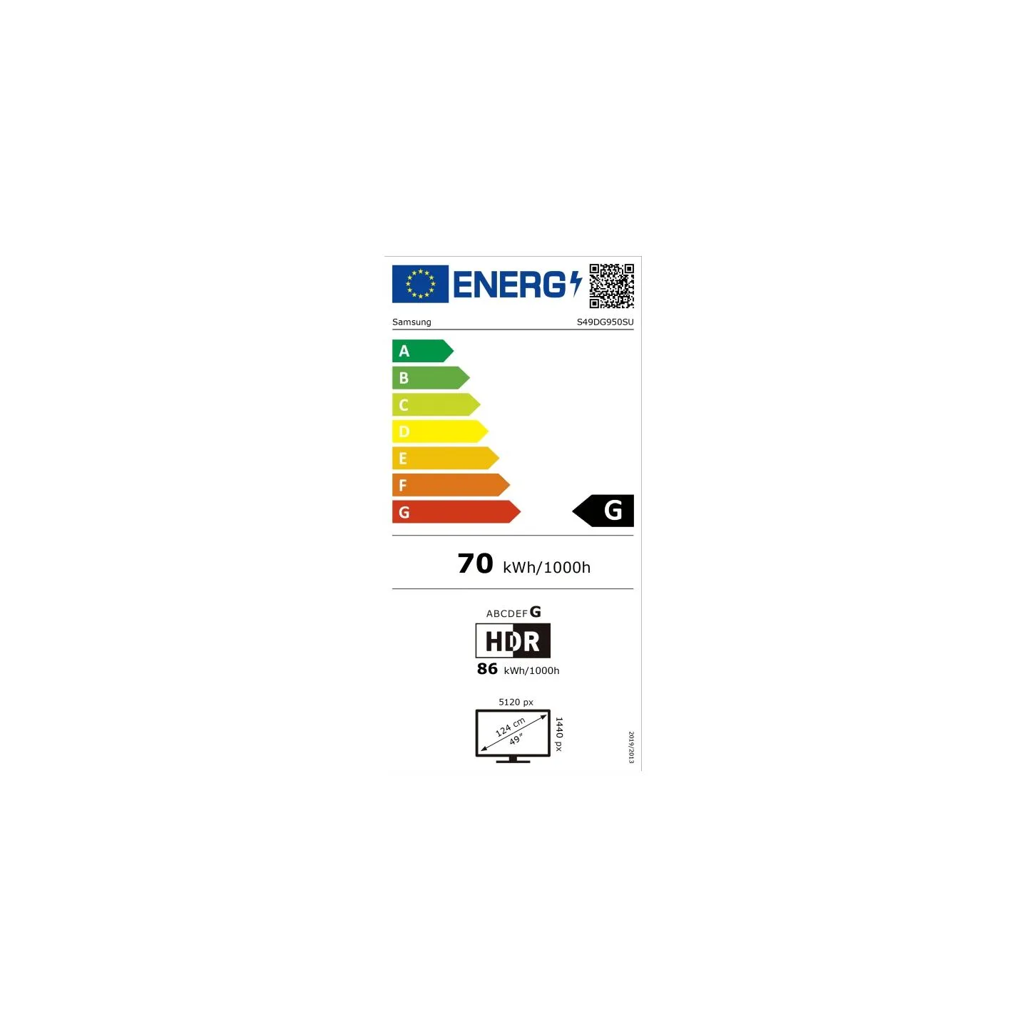 Samsung | LS49DG950SUXEN Odyssey G9 G95SD | 49 " | OLED | DQHD | 32:9 | 240 Hz | 5120 x 1440 pixels | 250 cd/m² | HDMI ports qua