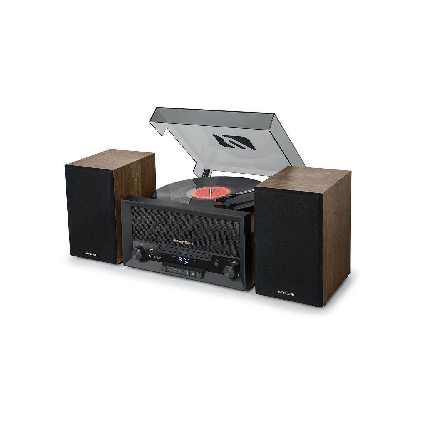 Muse | Turntable Micro System | MT-120MB | Drawer-type CD door | USB port | AUX in