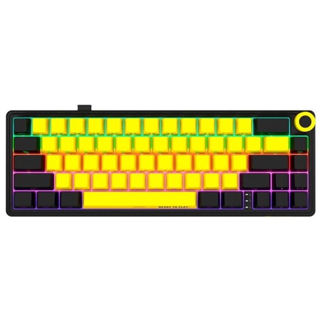 Lorgar KBP70MW, Wireless 65% Mechanical Gaming Keyboard Pro, Black/yellow, EN layout