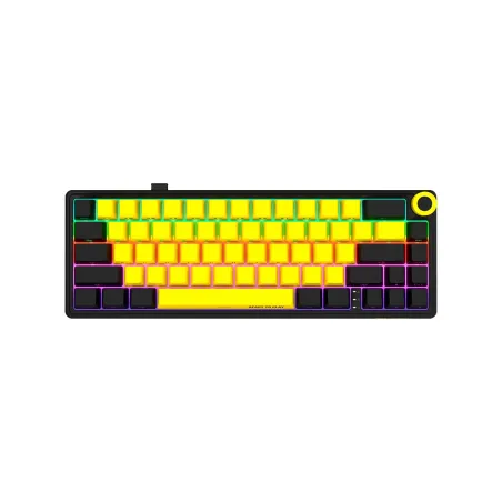 Lorgar KBP70MW, Wireless 65% Mechanical Gaming Keyboard Pro, Black/yellow, EN layout