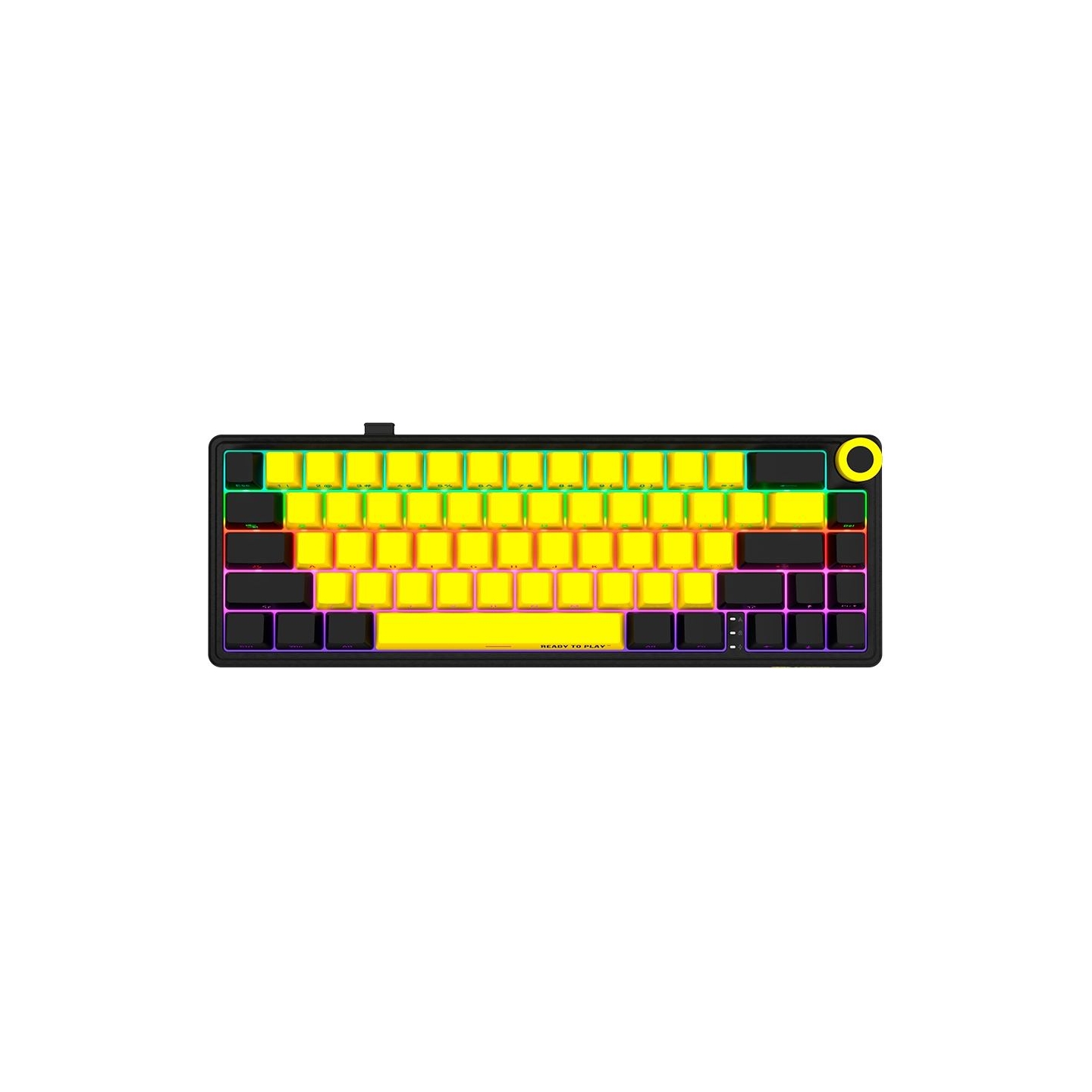 Lorgar KBP70MW, Wireless 65% Mechanical Gaming Keyboard Pro, Black/yellow, EN layout
