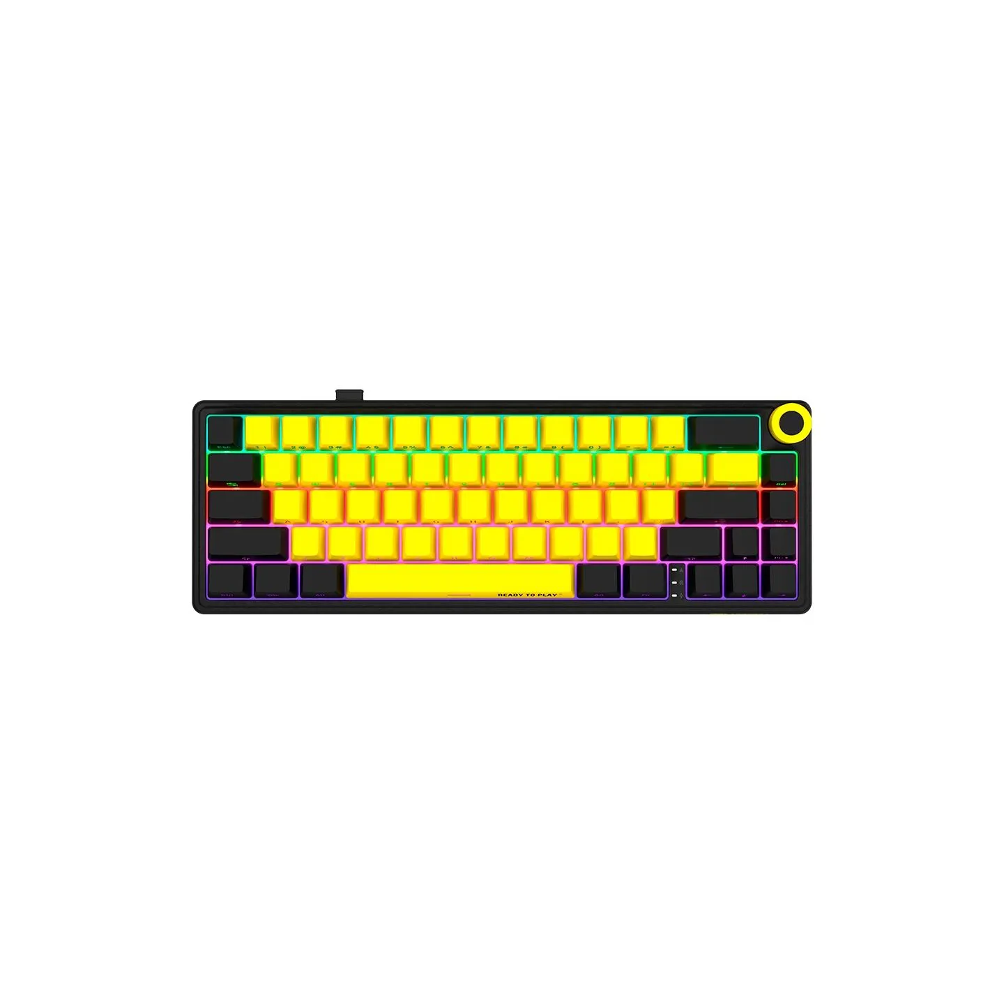 Lorgar KBP70MW, Wireless 65% Mechanical Gaming Keyboard Pro, Black/yellow, EN layout