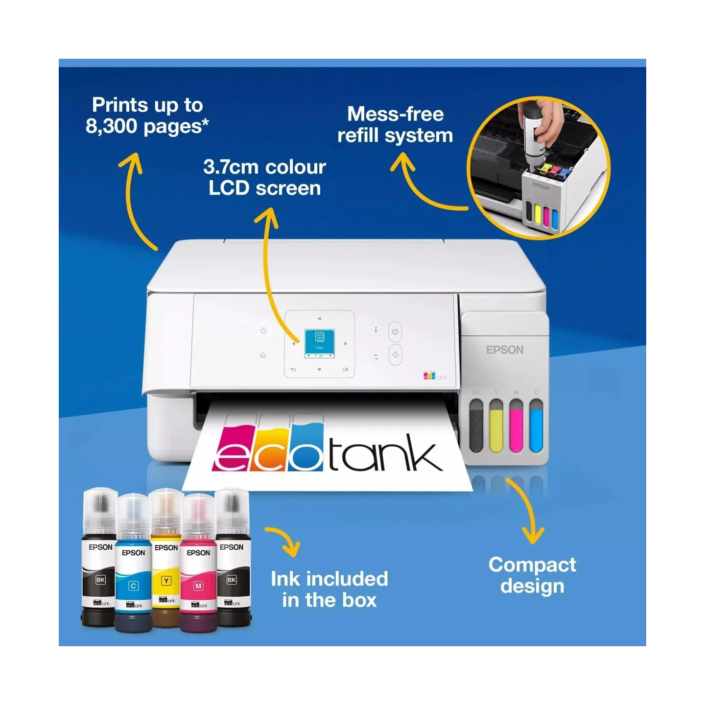 Epson Multifunctional printer | EcoTank L3366 | Inkjet | Colour | A4 | Wi-Fi | White