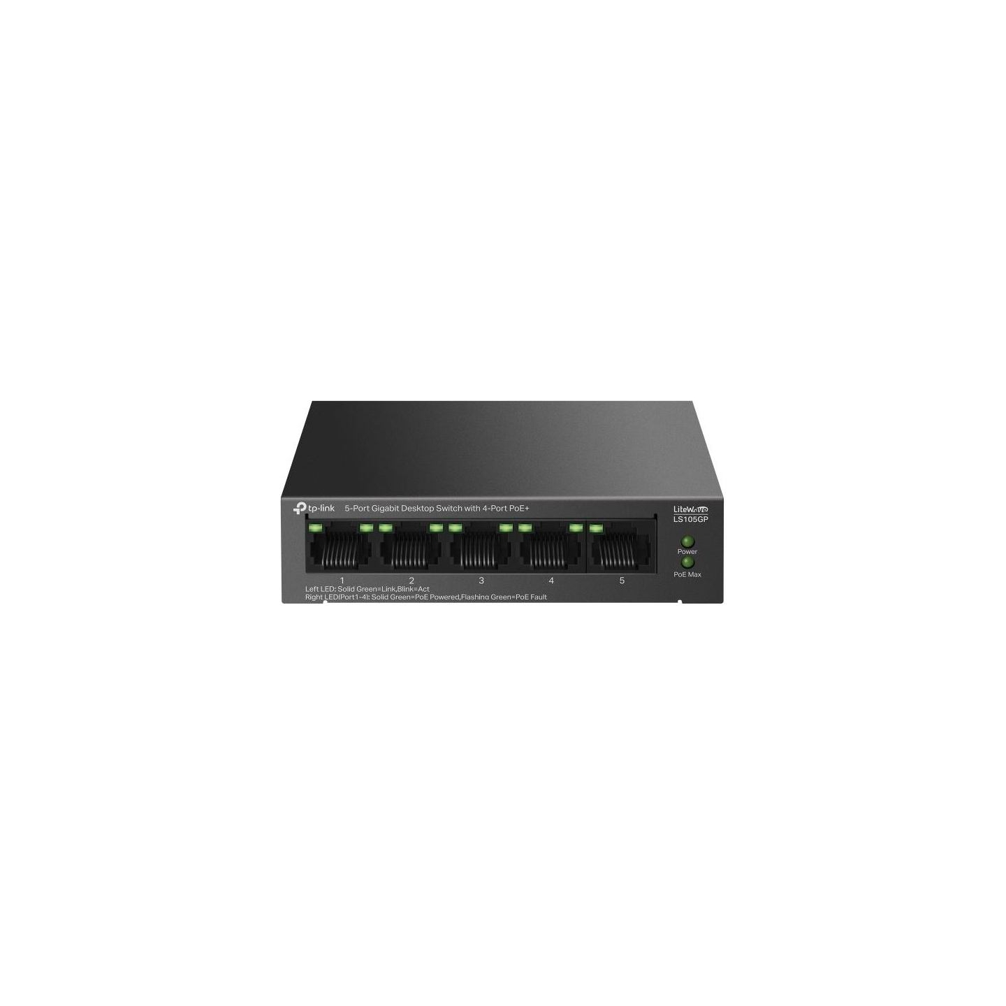 Tp-Link | 5-Port Gigabit Desktop Switch with  4-Port PoE+ | LS105GP | Unmanaged | Desktop