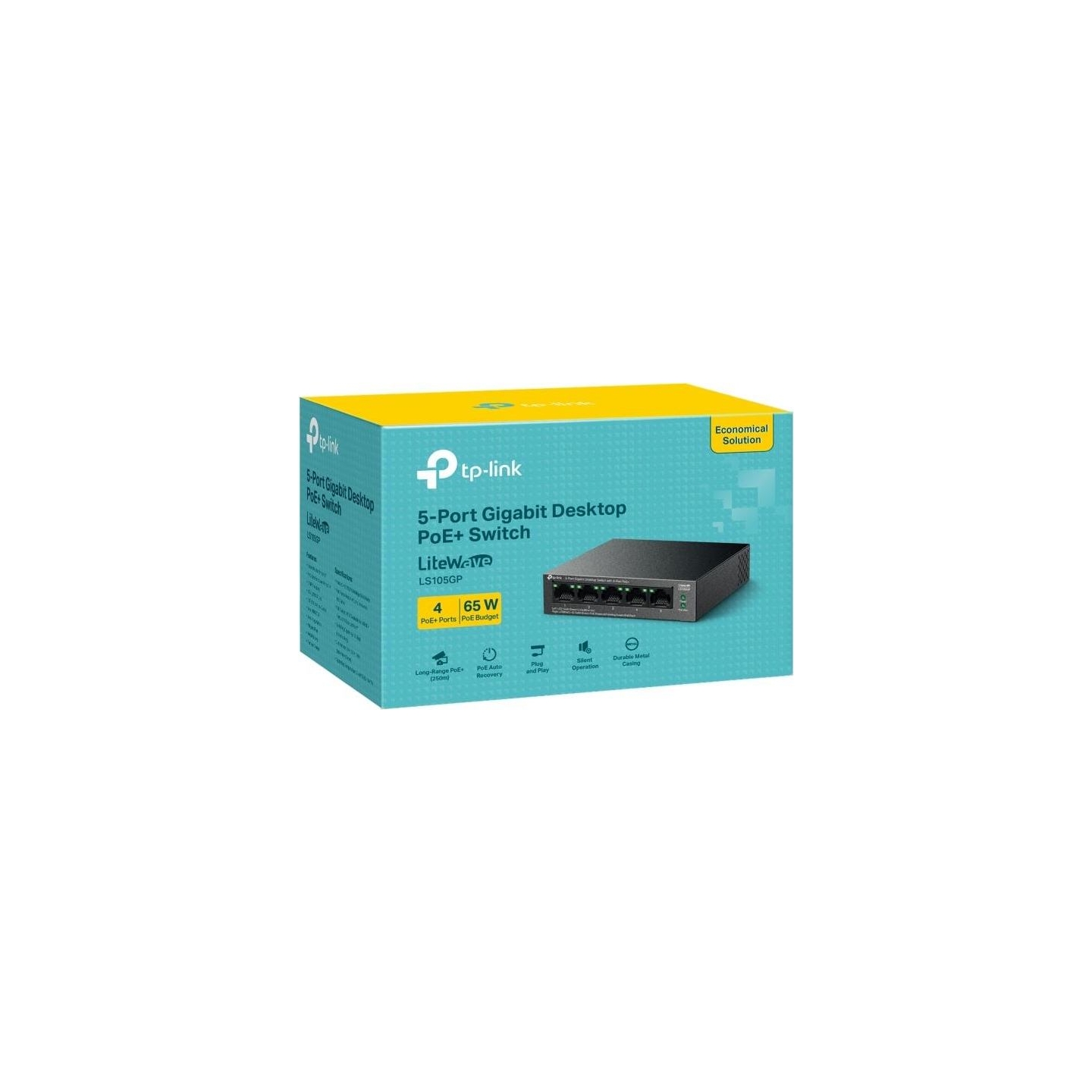 Tp-Link | 5-Port Gigabit Desktop Switch with  4-Port PoE+ | LS105GP | Unmanaged | Desktop