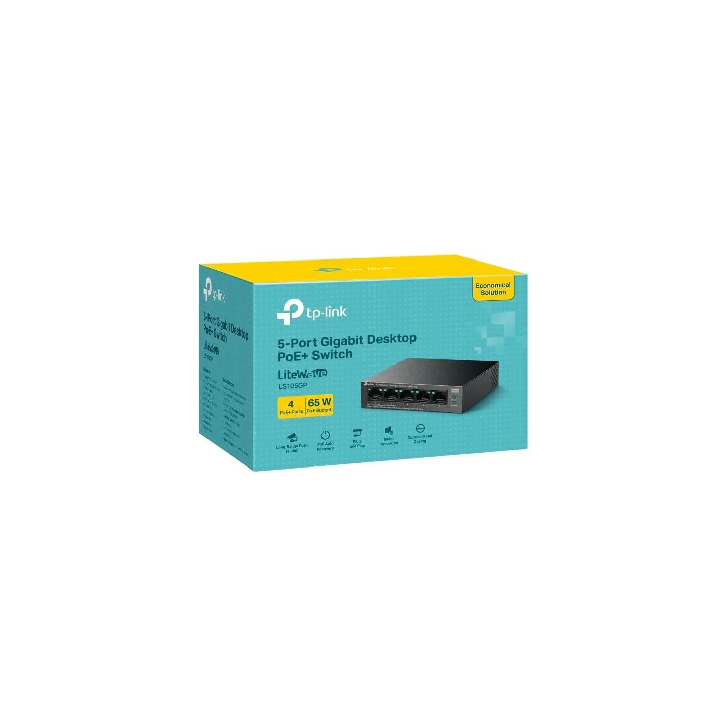 Tp-Link | 5-Port Gigabit Desktop Switch with  4-Port PoE+ | LS105GP | Unmanaged | Desktop