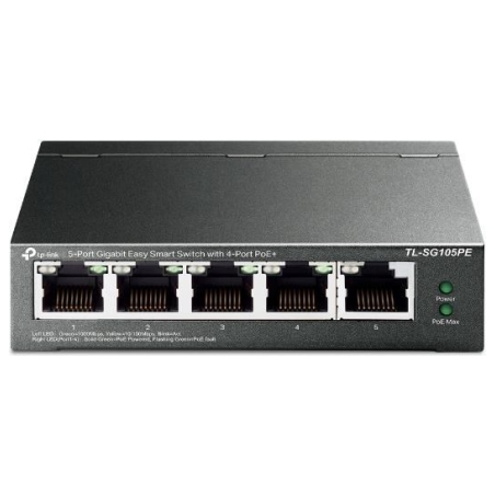 Tp-Link Switch|TP-LINK|Desktop/pedestal|5x10Base-T / 100Base-TX / 1000Base-T|PoE ports 4|TL-SG105PE