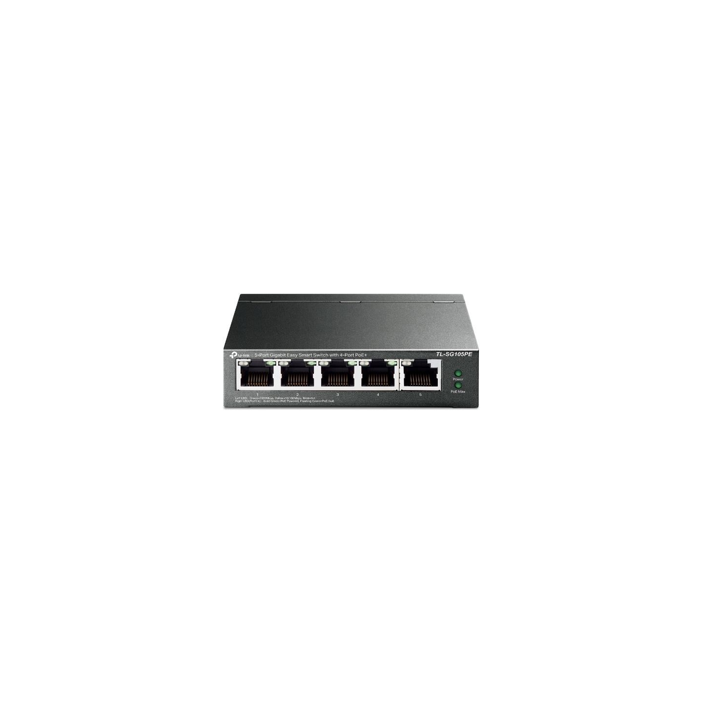 Tp-Link Switch|TP-LINK|Desktop/pedestal|5x10Base-T / 100Base-TX / 1000Base-T|PoE ports 4|TL-SG105PE