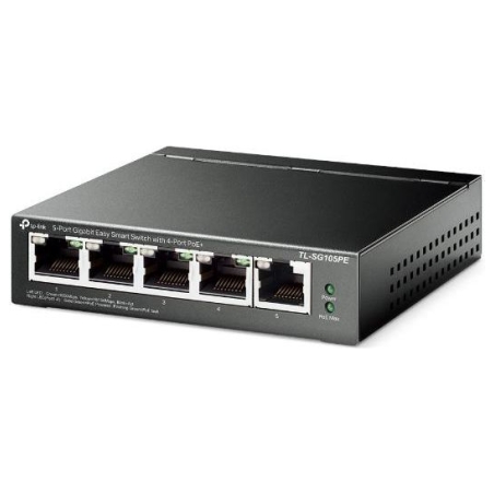 Tp-Link Switch|TP-LINK|Desktop/pedestal|5x10Base-T / 100Base-TX / 1000Base-T|PoE ports 4|TL-SG105PE