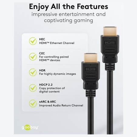 Goobay 80105 Soft HDMI High-Speed Cable with Ethernet | Soft | 5 m