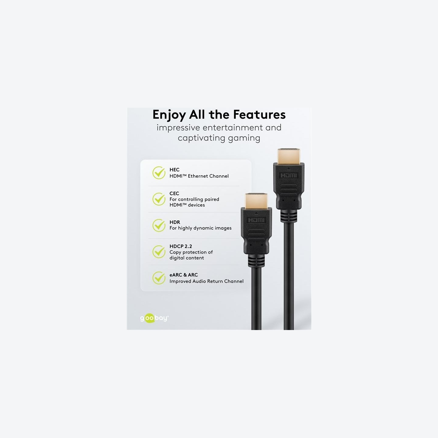 Goobay 80105 Soft HDMI High-Speed Cable with Ethernet | Soft | 5 m