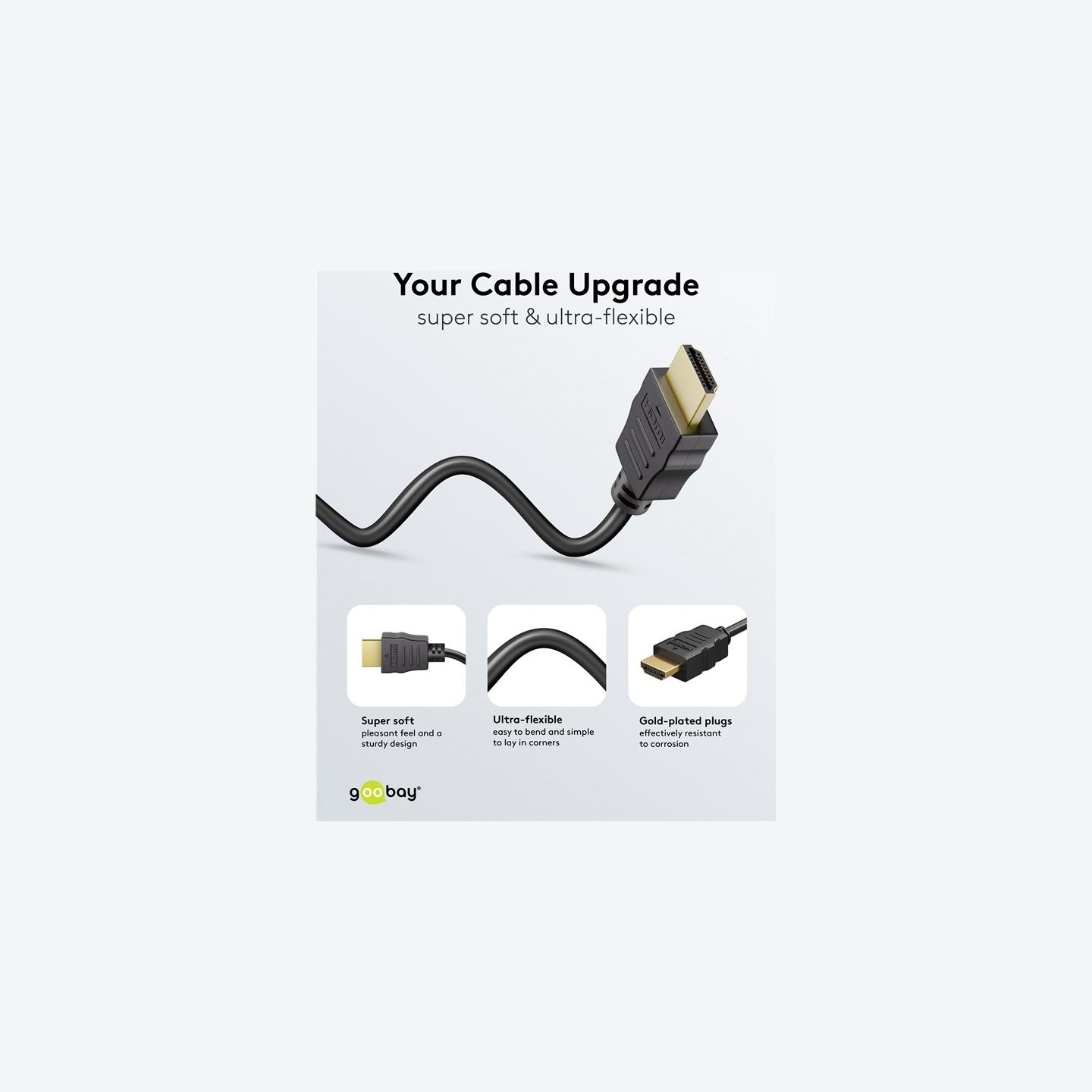 Goobay 80105 Soft HDMI High-Speed Cable with Ethernet | Soft | 5 m