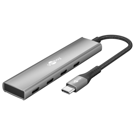 Goobay Slim 4-Port USB Hub, USB-C to USB-C, 5 Gbit/s