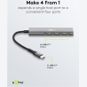 Goobay Slim 4-Port USB Hub, USB-C to USB-C, 5 Gbit/s