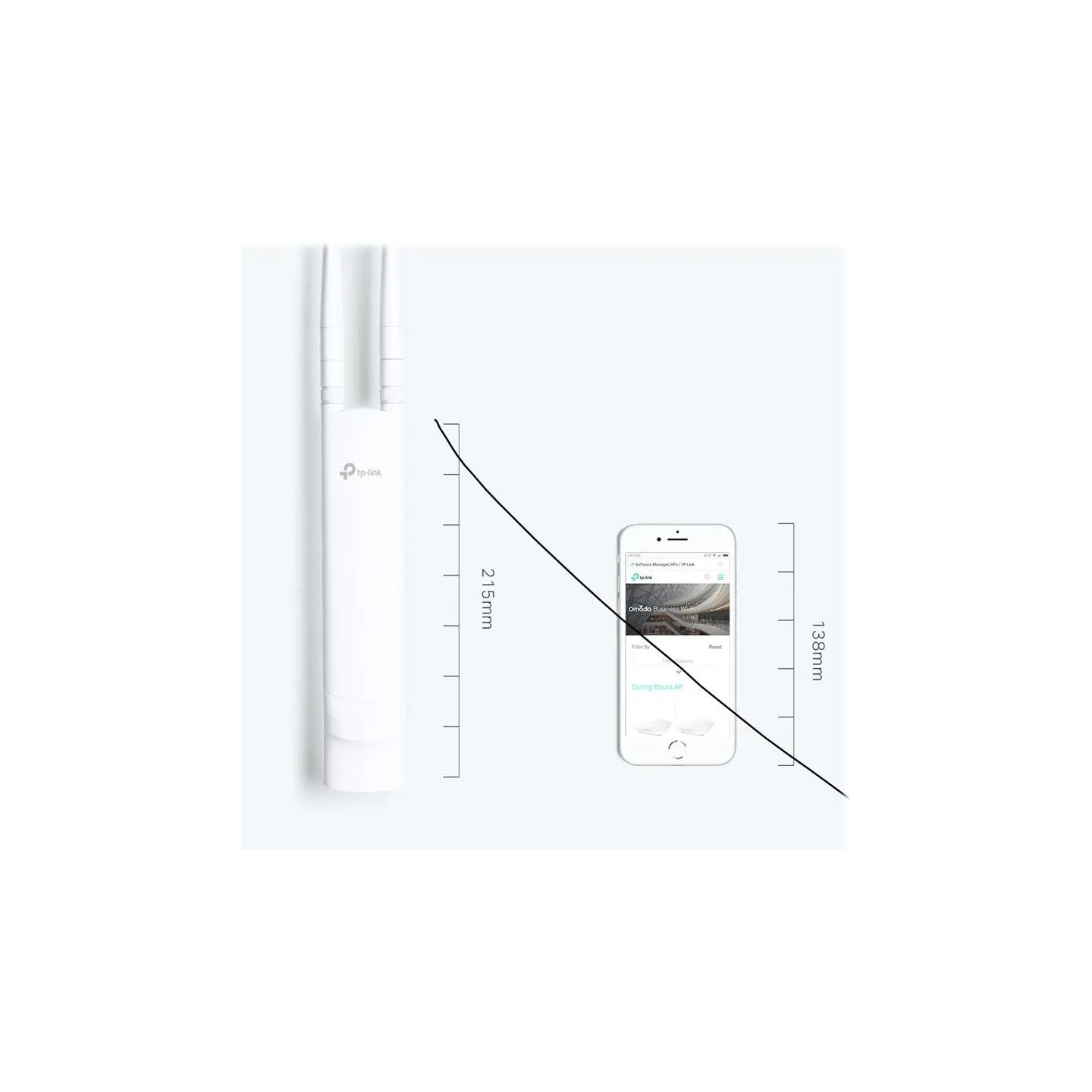 Tp-Link N300 Wireless N Outdoor Access Point EAP110 802.11n 2.4 GHz 300 Mbit/s Ethernet LAN (RJ-45) ports 1 MU-MiMO Yes PoE in A