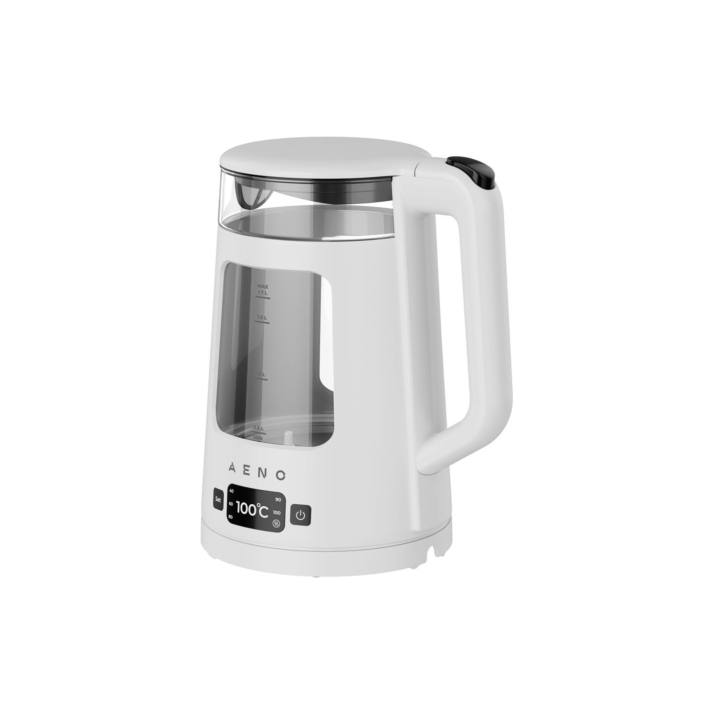 Aeno EK6 Electric Kettle, 1.7L, LED Display, Temp Control 40-100°C, Strix